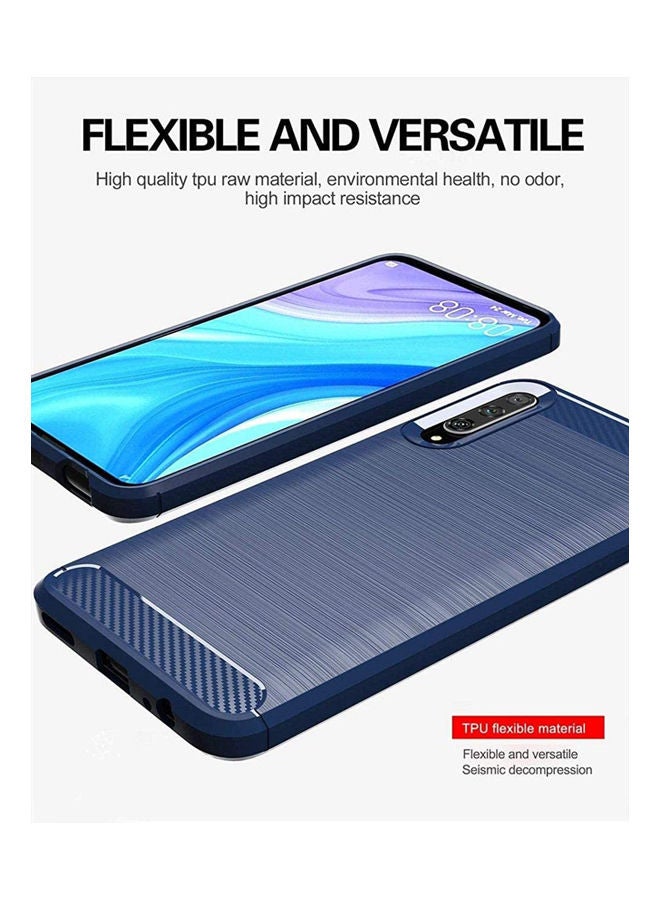 For Huawei Honor Y9S Case Cover Shell-Carbon Fiber Material Case Blue - Image 2
